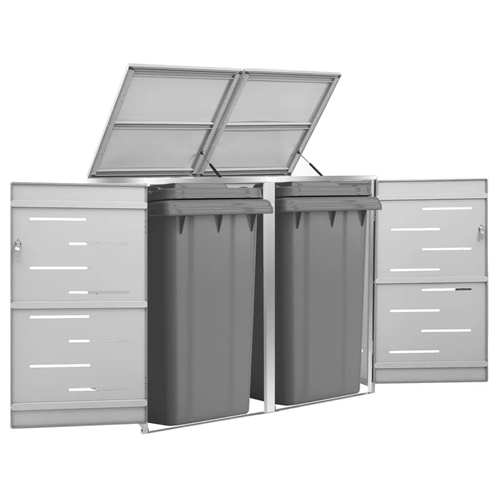 Mülltonnenbox für 2 Tonnen 138x77,5x115,5 cm Edelstahl, Mülltonnenboxen Modern Design DE